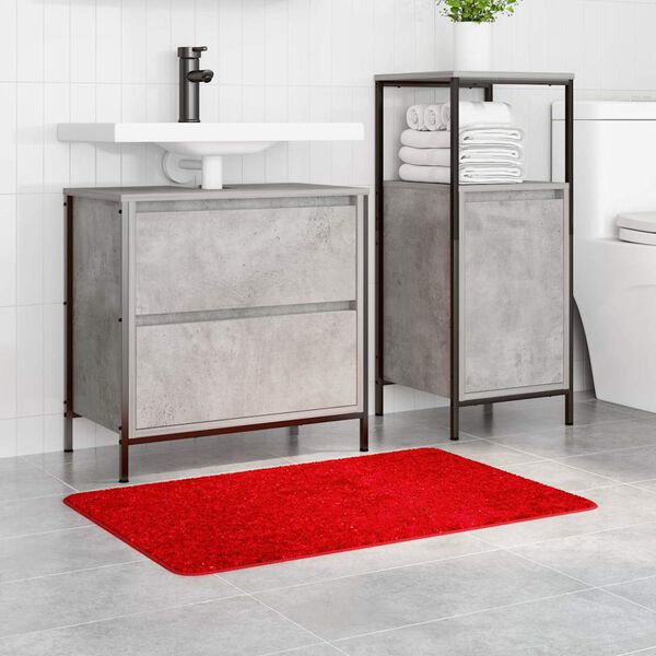 vidaXL Tapis de bain antid&eacute;rapant Rouge 60 x 90 cm PP