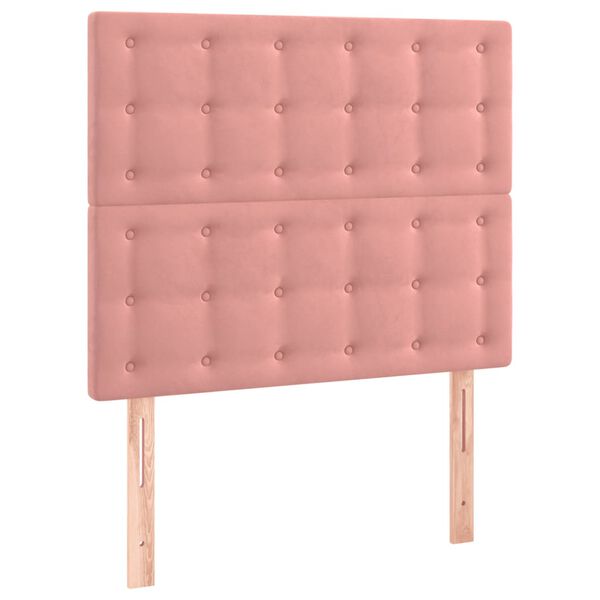 vidaXL Tête de lit à LED Rose 100x5x118/128 cm Velours