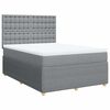 vidaXL Sommier &agrave; lattes de lit avec matelas Gris clair 140x190cm Tissu