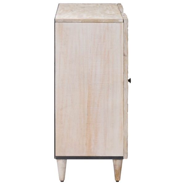 vidaXL Buffet avec porte Blanc 90 x 33,5 x 75 cm Bois de mangue massif