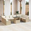 vidaXL Ensemble de canap&eacute; de jardin 11 pcs Beige Poly Rattan