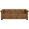 vidaXL Canap&eacute; Chesterfield 3 places cuir artificiel marron