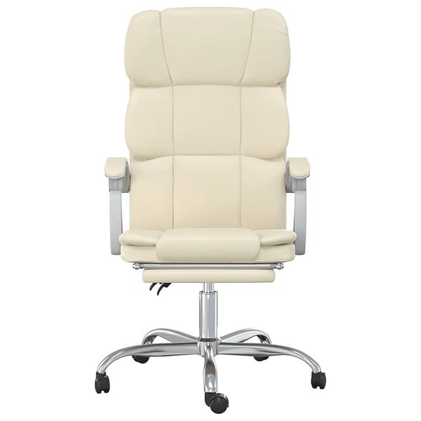vidaXL Fauteuil inclinable de bureau Crème Similicuir