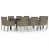 vidaXL Ensemble &agrave; manger jardin 11 pcs avec coussins noir et gris