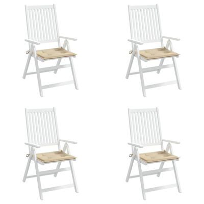 vidaXL Coussins de chaise de jardin 4 pcs beige 40x40x3cm tissu oxford