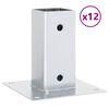 vidaXL Bases de poteau carr&eacute;es 12 pcs argent 61x61 mm acier galvanis&eacute;
