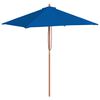 vidaXL Parasol de jardin avec m&acirc;t en bois bleu 150x200 cm