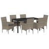 vidaXL Ensemble de salle &agrave; manger pour jardin 7 pc Gris polyrotin