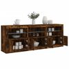 vidaXL Buffet avec lumi&egrave;res LED ch&ecirc;ne fum&eacute; 181,5x37x67 cm