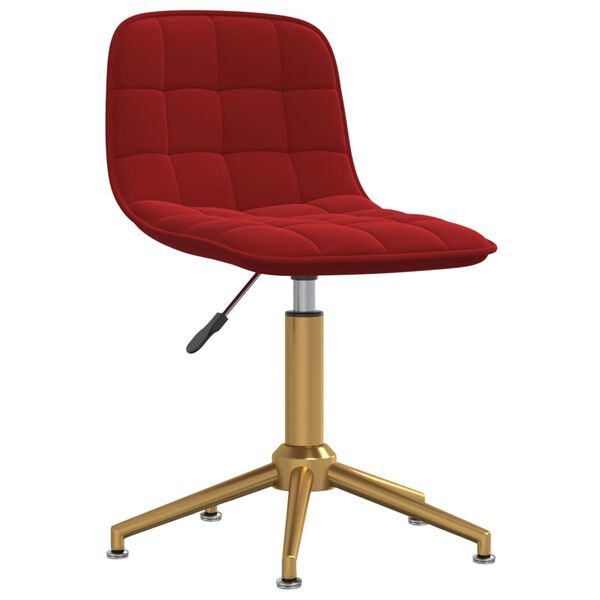 vidaXL Chaise pivotante de salle &agrave; manger Rouge bordeaux Velours