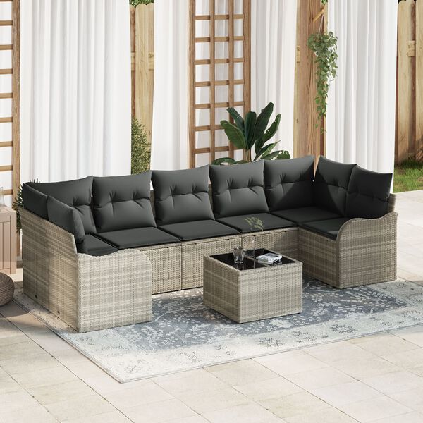 vidaXL Ensemble de canapé de jardin Gris clair 55 x 55 x 37 cm