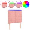 vidaXL T&ecirc;te de lit &agrave; LED Rose 80x5x118/128 cm Velours
