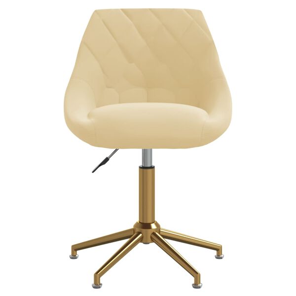 vidaXL Chaise pivotante de salle &agrave; manger Cr&egrave;me Velours
