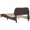 vidaXL Cadre de lit sans matelas Hvar marron fonc&eacute; 80x200 cm tissu