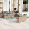 vidaXL Salon de jardin avec coussins 9 pcs beige r&eacute;sine tress&eacute;e