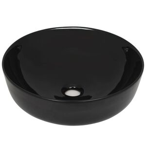 vidaXL Lavabo rond C&eacute;ramique Noir 41,5 x 13,5 cm
