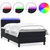 vidaXL Sommier &agrave; lattes de lit avec matelas et LED noir 100x220 cm velours