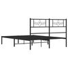 vidaXL Cadre de lit m&eacute;tal sans matelas avec t&ecirc;te de lit noir 120x200cm