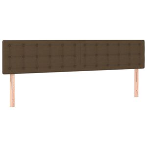 vidaXL T&ecirc;tes de lit Marron fonc&eacute; 180 x 5 x 78/88 cm Tissu