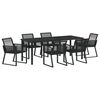 vidaXL Ensemble de salle &agrave; manger pour jardin 7 pcs Noir