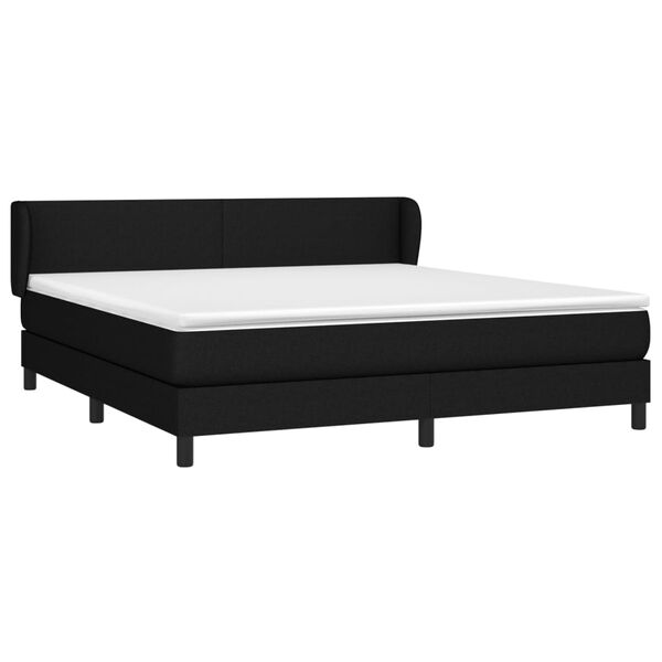 vidaXL Sommier &agrave; lattes de lit avec matelas Noir 160x200 cm Tissu