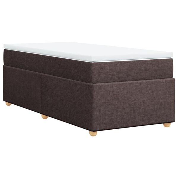 vidaXL Sommier &agrave; lattes de lit avec matelas Marron fonc&eacute; 100x200 cm