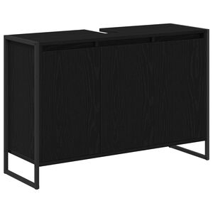 vidaXL Cabinet de salle de bain avec porte Ch&ecirc;ne noir 90 x 30 x 60 cm