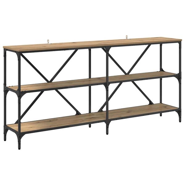 vidaXL Table console avec &eacute;tag&egrave;re Ch&ecirc;ne artisanal 160 x 30 x 75 cm
