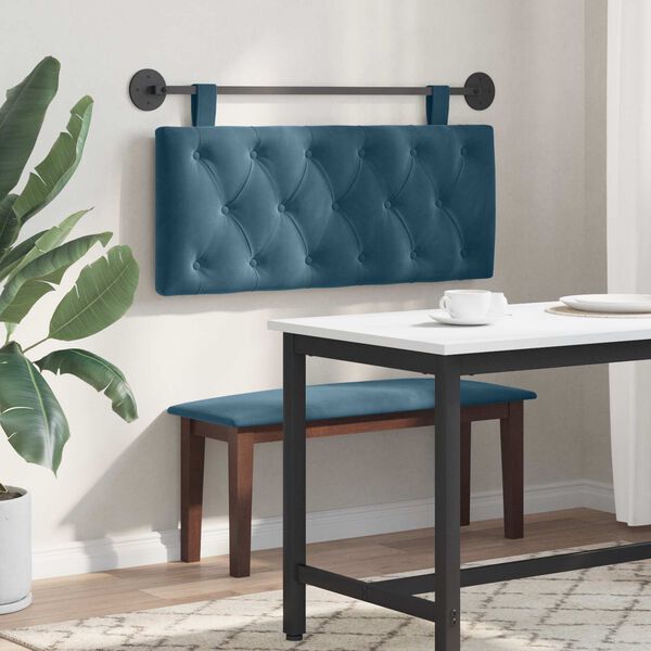 vidaXL T&ecirc;te de lit suspendue Bleu 110 x 55 x 7 cm Velours