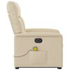 vidaXL Fauteuil inclinable de massage &eacute;lectrique Cr&egrave;me Tissu