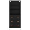 vidaXL Haut Armoire Ch&ecirc;ne noir 69,5 x 34 x 180 cm Bois d'ing&eacute;nierie