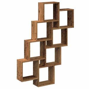 vidaXL &Eacute;tag&egrave;re murale en forme de cube vieux bois 90x15x119,5 cm
