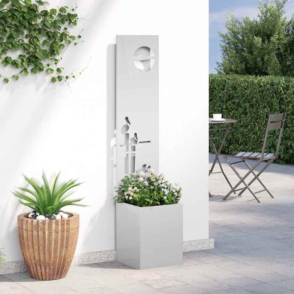 vidaXL &Eacute;cran de confidentialit&eacute; de jardin Fretwork Argent&eacute; 32 x 150 cm