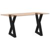 vidaXL Pieds de table &agrave; manger 2 pi&egrave;ces Noir 50 x (72-73,3) cm Acier