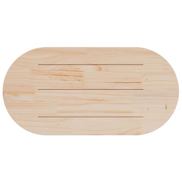 vidaXL Plateau de table 110x55x2,5 cm Bois massif Pin Ovale