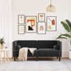 vidaXL Canap&eacute; Chesterfield avec traversins 2 places noir velours