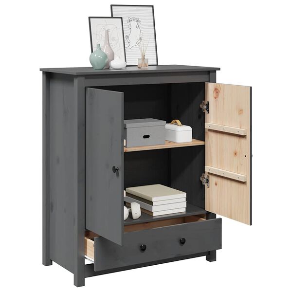vidaXL Buffet Gris 83x41,5x100 cm Bois massif de pin