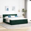 vidaXL Cadre de lit ottoman avec matelas vert fonc&eacute; 200x200 cm velours