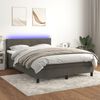 vidaXL Sommier &agrave; lattes de lit avec matelas LED Gris fonc&eacute; 140x190 cm