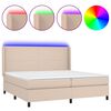 vidaXL Sommier &agrave; lattes de lit matelas LED Cappuccino 200x200 cm