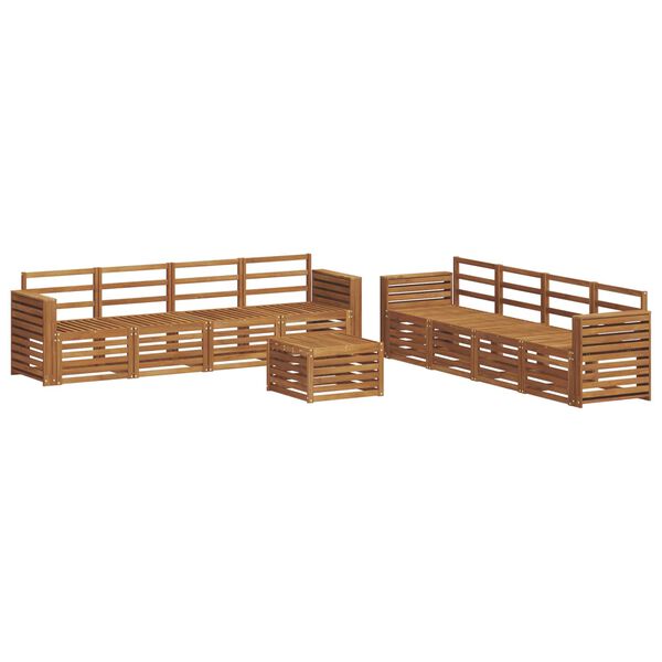 vidaXL Ensembles de canap&eacute;s 9 pcs Naturel Bois d'Acacia Massif