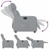 vidaXL Fauteuil inclinable &eacute;lectrique Gris clair Tissu