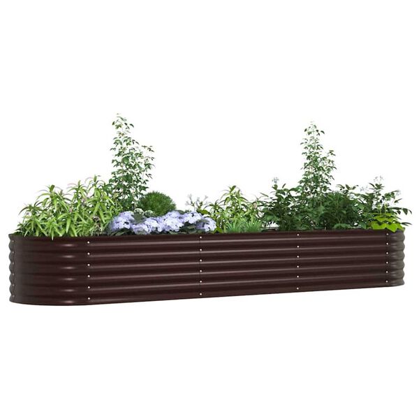 vidaXL Jardini&egrave;re sur&eacute;lev&eacute;e Marron 320 x 80 x 44 cm Acier