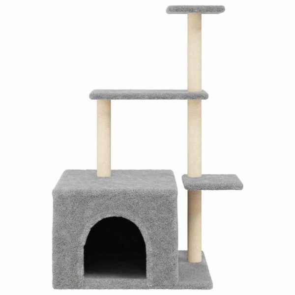 vidaXL Arbre &agrave; chat avec griffoirs en sisal gris clair 110 cm