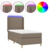 vidaXL Sommier &agrave; lattes de lit matelas et LED Taupe 80x200cm Tissu