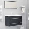 vidaXL Ensemble de meubles de salle de bain 2 pcs Gris Agglom&eacute;r&eacute;