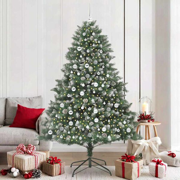 vidaXL Sapin de Noël artificiel avec 300 LED Vert 140 x 140 x 210 cm