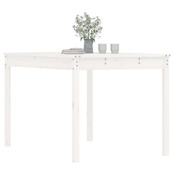 vidaXL Table de jardin blanc 121x82,5x76 cm bois massif de pin