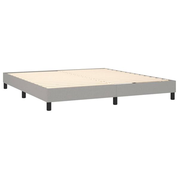 vidaXL Sommier &agrave; lattes de lit avec matelas Gris clair 180x200cm Tissu
