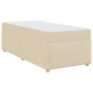 vidaXL Cadre de lit avec matelas Cr&egrave;me 80 x 200 cm tissu